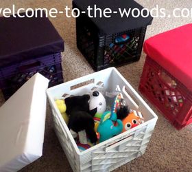 diy crate stools for toy storage, entertainment rec rooms, organizing, repurposing upcycling, storage ideas