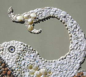 diy pebble an d shell mosaic, crafts