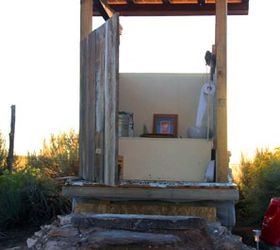 the throne a hill billies diy outhouse with a little sparkle, concrete masonry, diy, home improvement, outdoor living, The inside plain