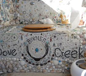 the throne a hill billies diy outhouse with a little sparkle, concrete masonry, diy, home improvement, outdoor living, The Seat really should be Solid Gold