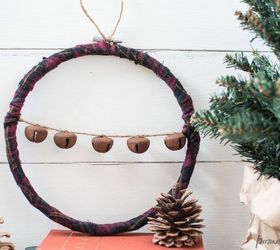 plaid flannel and embroidery hoop wreaths, christmas decorations, crafts, repurposing upcycling, wreaths