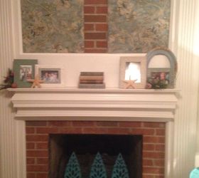 too afraid to paint my brick fireplace quick change to make it pop, concrete masonry, fireplaces mantels, home decor, living room ideas