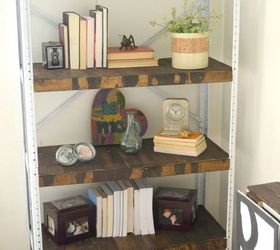 storage shelf turned rustic bookshelf, painted furniture, repurposing upcycling