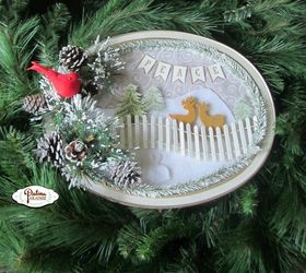 cookie tin turned winter wonderland, christmas decorations, crafts, how to, repurposing upcycling