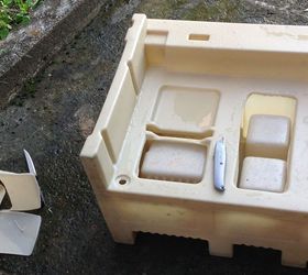upcycled play kitchen, painted furniture, repurposing upcycling, I cut out panels to clean out the inside