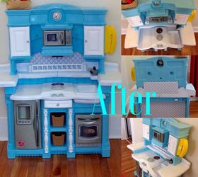 upcycled play kitchen, painted furniture, repurposing upcycling