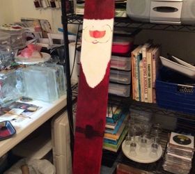 repurpose old water ski into santa, christmas decorations, crafts, fireplaces mantels