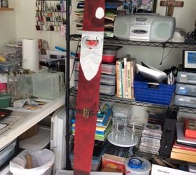 repurpose old water ski into santa, christmas decorations, crafts, fireplaces mantels