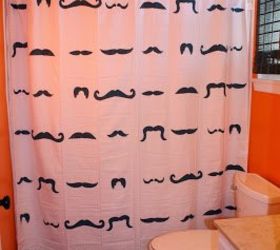 diy painted shower curtain, bathroom ideas, home decor, painting, repurposing upcycling