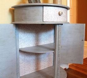 table makeover with chalky paint and scrapbook paper, painted furniture