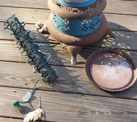 repurposed oil burner light, outdoor living, repurposing upcycling, seasonal holiday decor