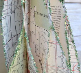 vintage map christmas trees, christmas decorations, repurposing upcycling, seasonal holiday decor