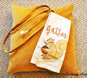 make a pillow out of a dishtowel, crafts, how to, repurposing upcycling, reupholster