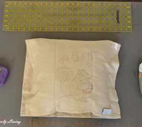 make a pillow out of a dishtowel, crafts, how to, repurposing upcycling, reupholster
