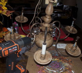 diy brass chandelier makeover on the cheap, how to, lighting, repurposing upcycling