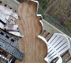 snowman for christmas, christmas decorations, diy, woodworking projects