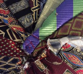 hubby had a stash of ties after he retired till i got my hands on them, painted furniture, repurposing upcycling