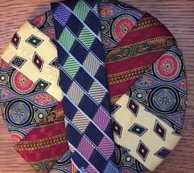 hubby had a stash of ties after he retired till i got my hands on them, painted furniture, repurposing upcycling, Too much on the other side
