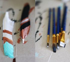 diy painted feathers, crafts