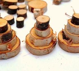 stacked wood slice christmas tree ornament, christmas decorations, seasonal holiday decor