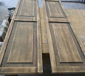 master bedroom up cycled bi fold doors turned reading light w shelf, bedroom ideas, diy, doors, painted furniture, repurposing upcycling, woodworking projects