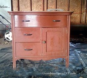 an old washstand goes hollywood glam, painted furniture