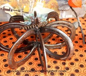 my fall horse shoe pumpkin, crafts, halloween decorations, repurposing upcycling, seasonal holiday decor