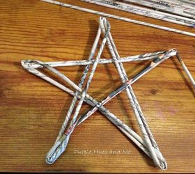 create a recycled newspaper woven stars tree, crafts, repurposing upcycling, seasonal holiday decor