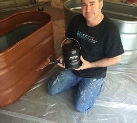 copper patina and rust container gardens, container gardening, repurposing upcycling
