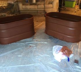 copper patina and rust container gardens, container gardening, repurposing upcycling
