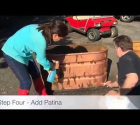 copper patina and rust container gardens, container gardening, repurposing upcycling