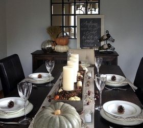 a simple thanksgiving tablescape, seasonal holiday decor, thanksgiving decorations