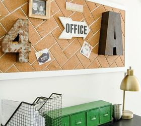 diy herringbone cork board, crafts, home office, how to