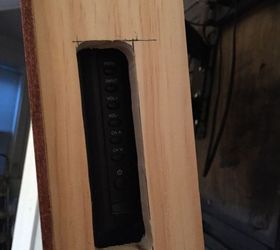 diy 40 wood tv frame works for tvs that tilt and rotate too, concrete masonry, diy, fireplaces mantels, home improvement, painting, woodworking projects