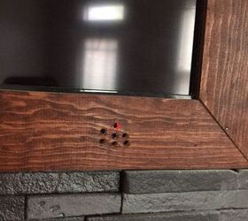diy 40 wood tv frame works for tvs that tilt and rotate too, concrete masonry, diy, fireplaces mantels, home improvement, painting, woodworking projects