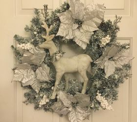 updated christmas wreath using flocking technique, crafts, seasonal holiday decor, wreaths
