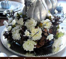 create a spectacular silver thanksgiving centerpiece, crafts, seasonal holiday decor, Inexpensive Thanksgiving centerpiece