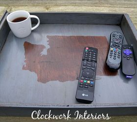 diy state silhouette tray without the use of a cutting machine, crafts, repurposing upcycling