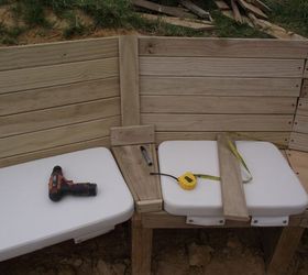 combined garden modular seating retaining wall storage, diy, landscape, outdoor furniture, storage ideas