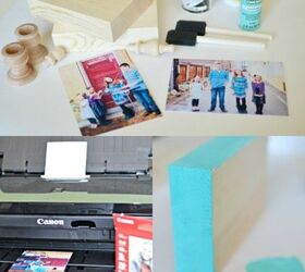 diy wooden block photo frames, crafts, decoupage