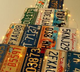 christmas tree from old license plates, christmas decorations, crafts, repurposing upcycling