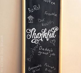 diy thankful chalkboard that s perfect for thanksgiving, chalkboard paint, crafts, seasonal holiday decor, thanksgiving decorations