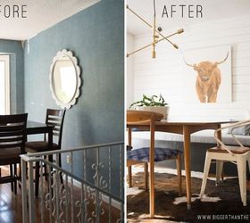 before after eat in kitchen with lots of diys, dining room ideas, diy, home decor, kitchen design