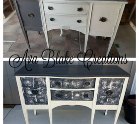 faux tin tile buffet, chalk paint, painted furniture