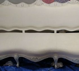 french couch to french settee with chalk paint, chalk paint, home decor, painted furniture, painting, repurposing upcycling