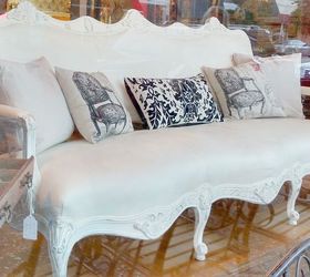 french couch to french settee with chalk paint, chalk paint, home decor, painted furniture, painting, repurposing upcycling