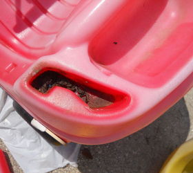 little tikes car makeover, outdoor furniture, painted furniture