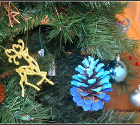 ombre painted pinecone ornaments, christmas decorations, crafts, seasonal holiday decor
