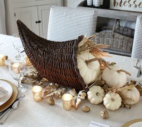 count your blessings cornucopia thanksgiving tablescape, seasonal holiday decor, thanksgiving decorations