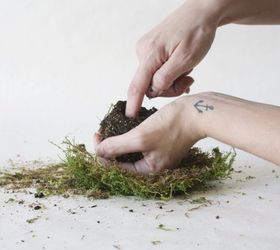 moss ball planters, crafts, gardening, how to, poke a hole